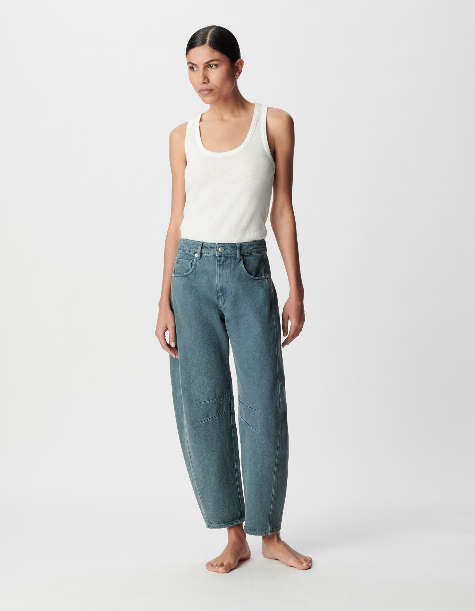 Jean barrel bleu Gabrielle 7/8e Femme