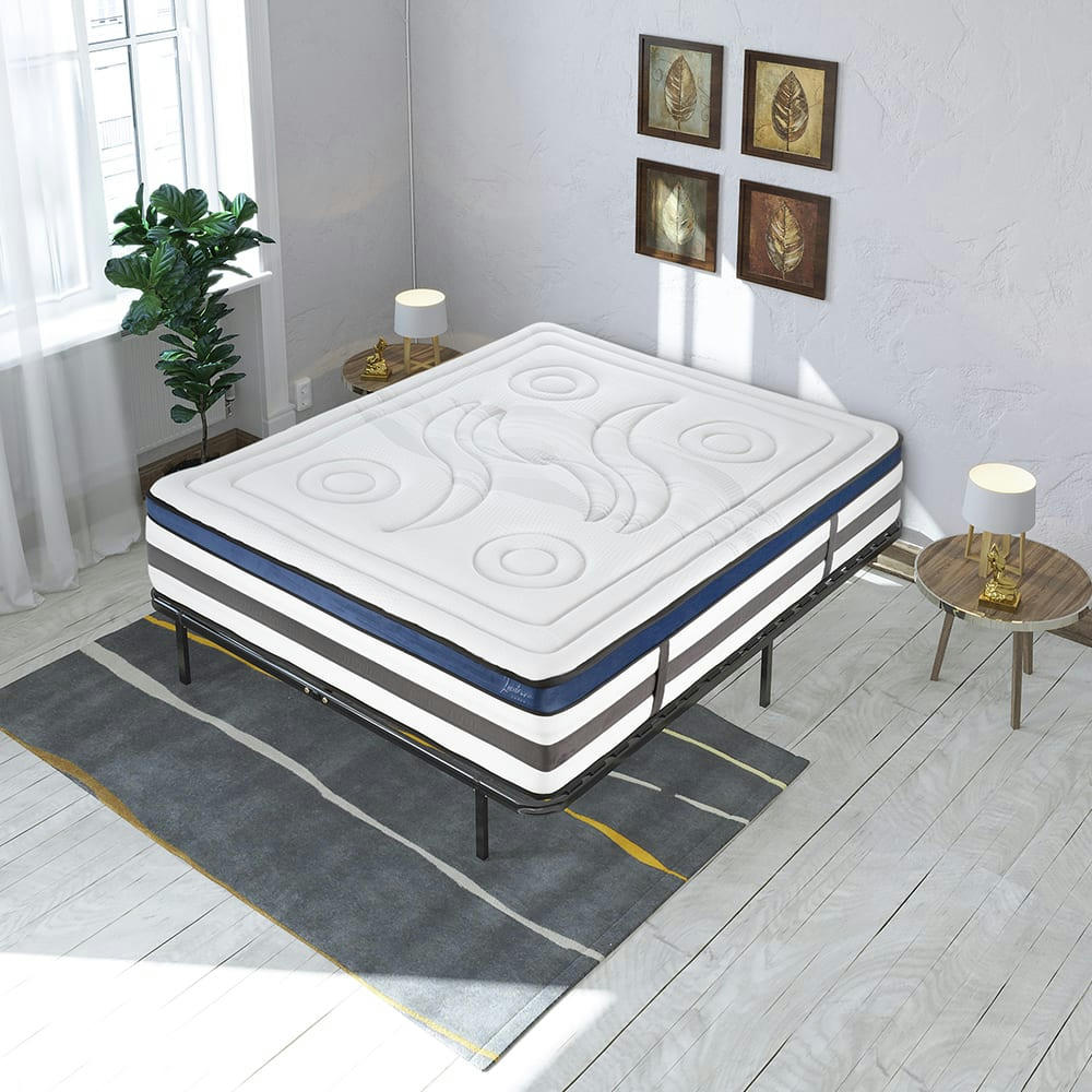 QUINTESSENCE - Ensemble Matelas à Mémoire de forme h30cm sommier métal 90x200