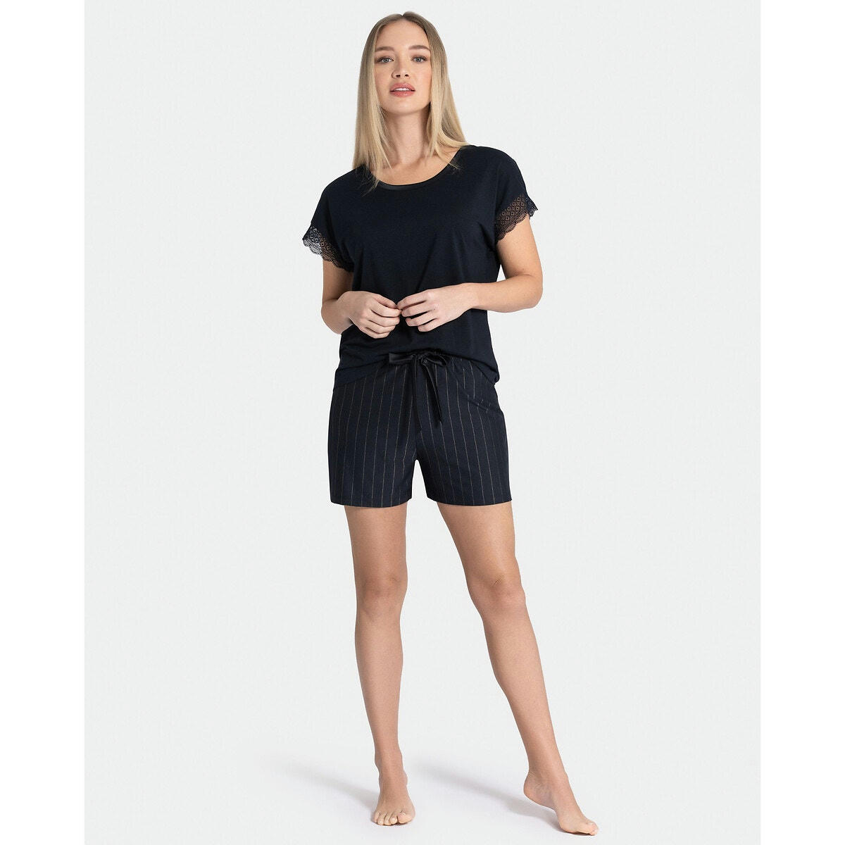 Pyjashort en lyocell /coton