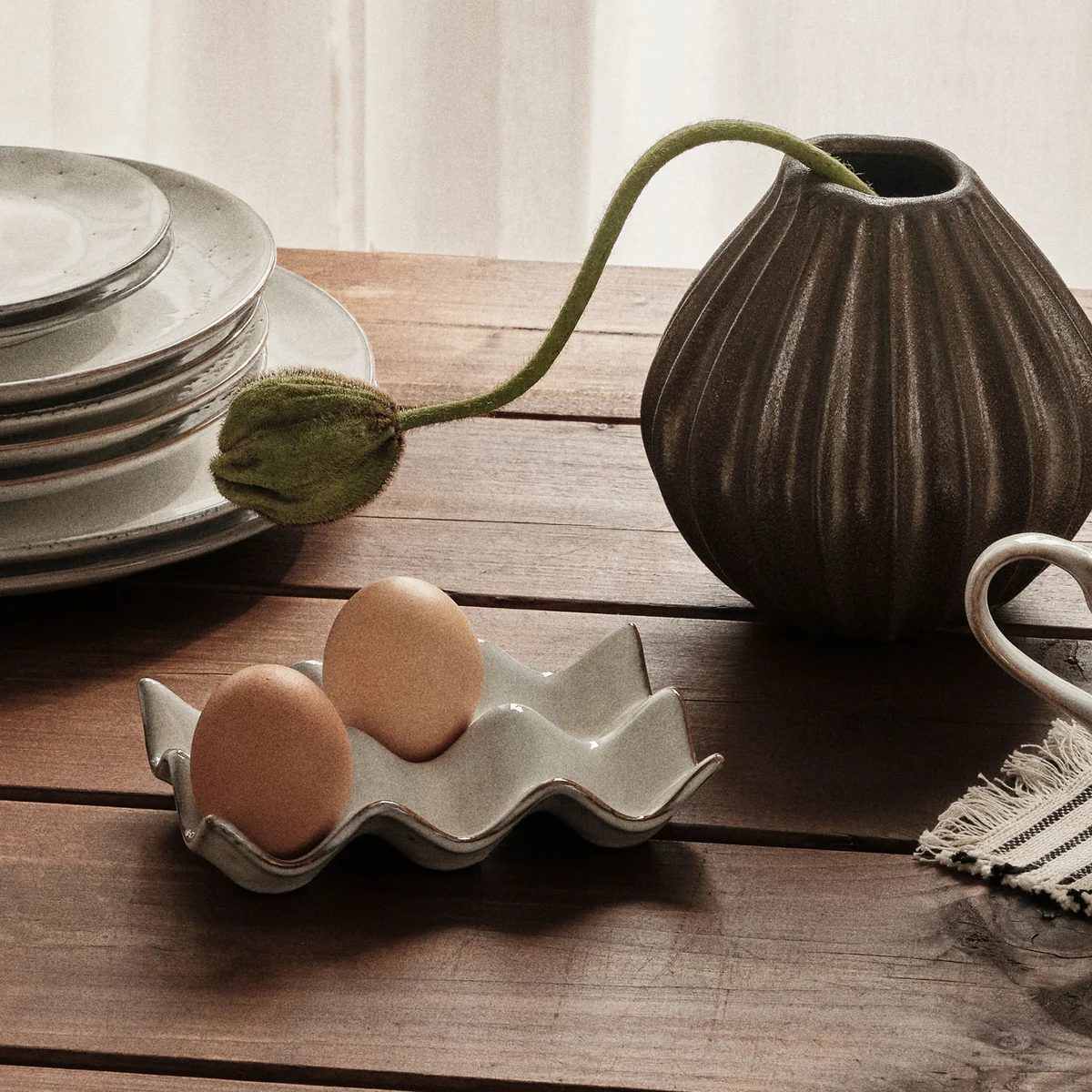 Broste Copenhagen - Nordic Sand Eierablage, beige