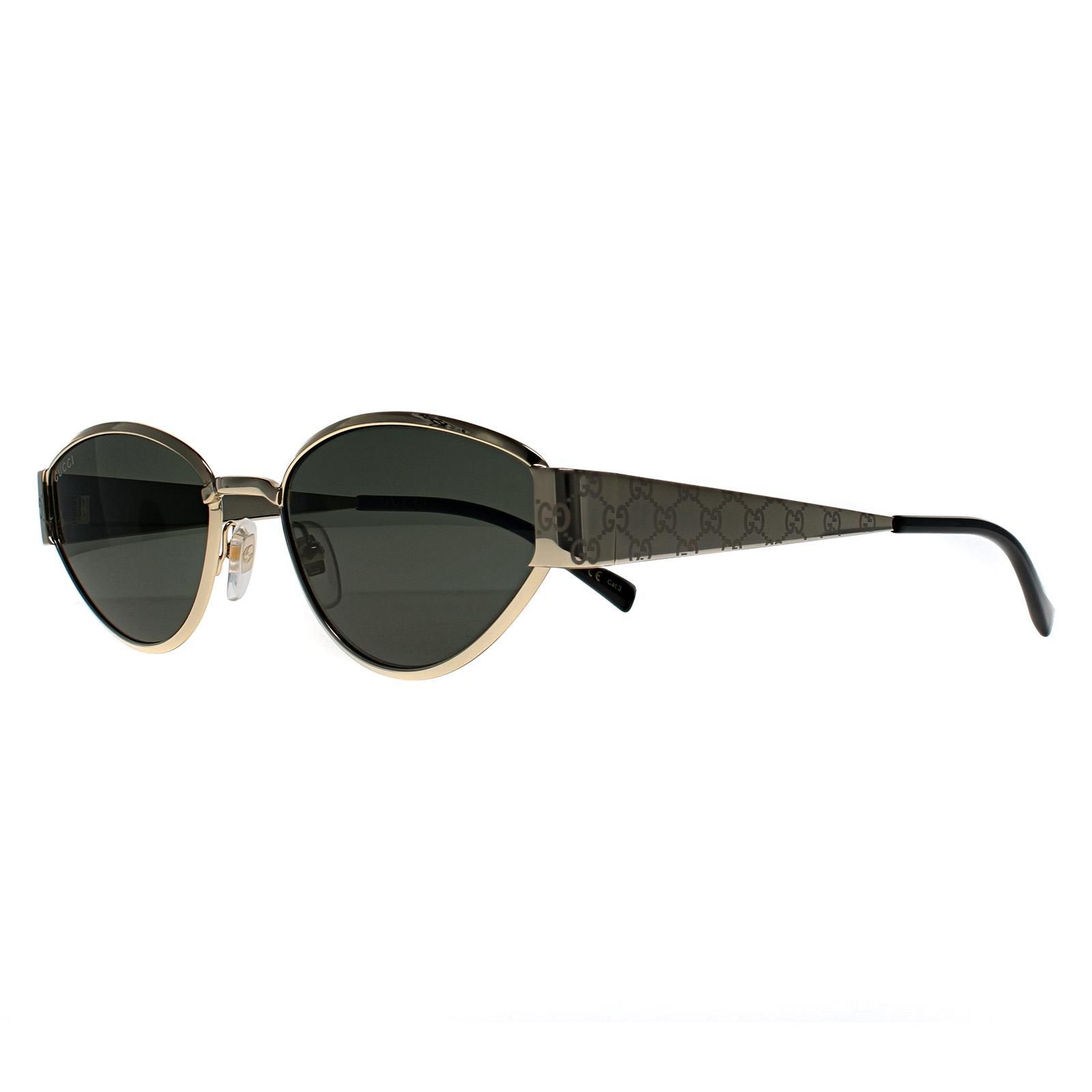 Gucci Oval Gold Grey GG1853S