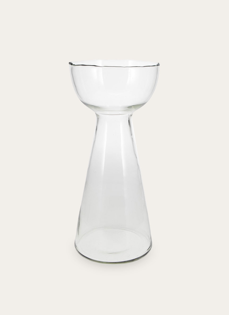 VASE EN VERRE FORME COUPE TRANSPARENT