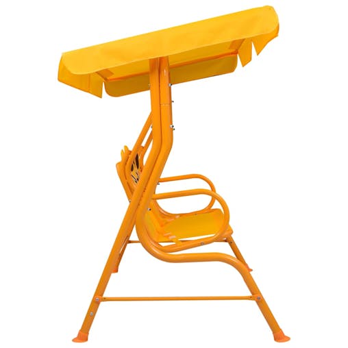 NNEVL Kids Swing Bench Yellow 115x75x110 cm Fabric