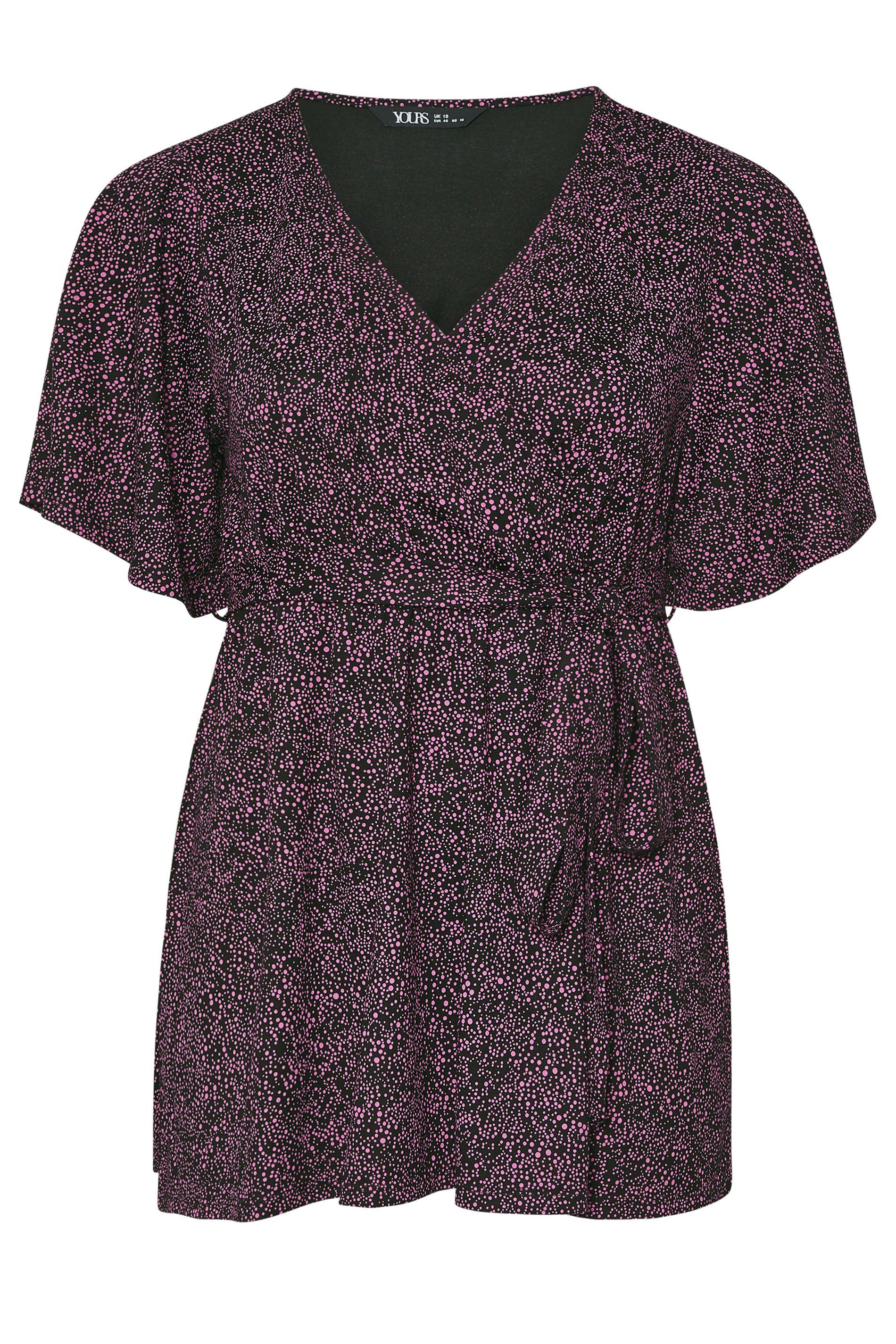 Yours Dot Print Wrap Top