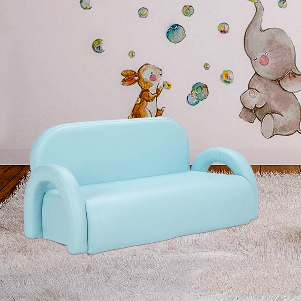 Children's Double Sofa Rainbow Section Sky Blue