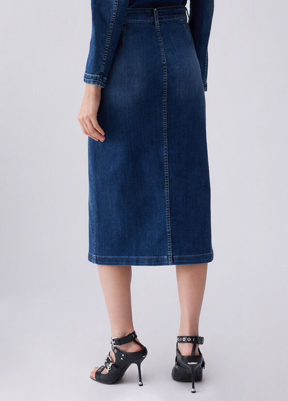 Gonna longuette in denim