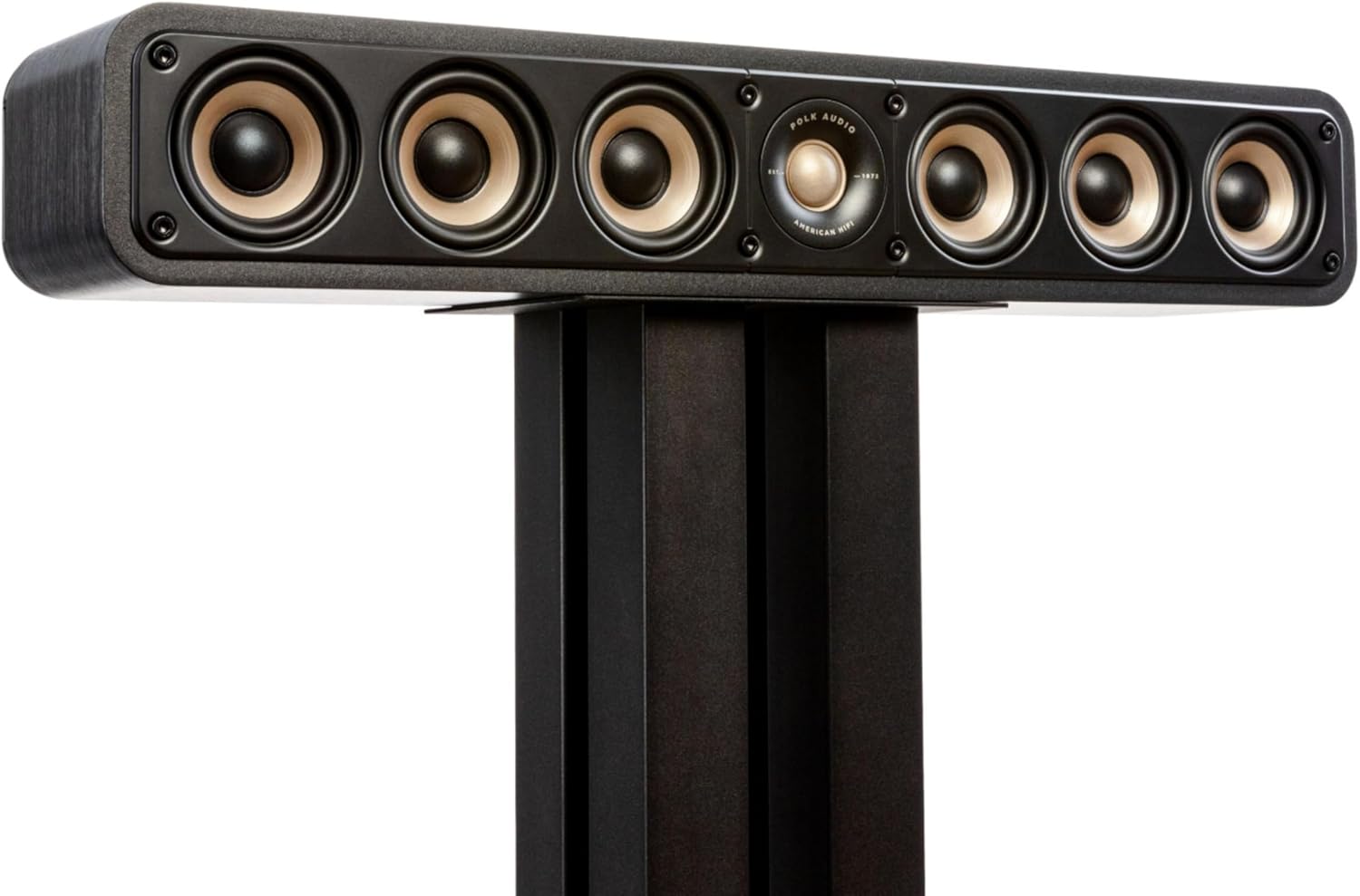 Polk Signature Elite ES35 Slim Center Channel Speaker - Hi-Res Audio Certified  Dolby Atmos & DTS:X Compatible  1 Tweeter & (6) 3 Woofers  Dual Power Port for Effortless Bass  Stunning Black