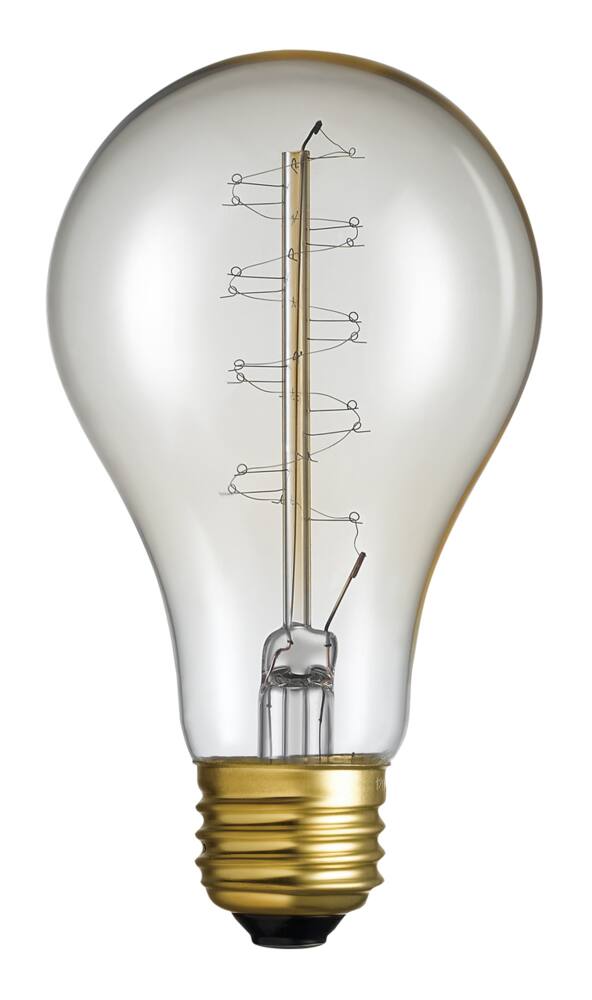 Globe Electric A21 E26 Base Clear Dimmable Spiral Filament Electric Light Bulb, 40W