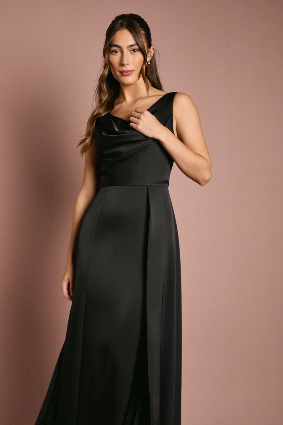 Coast Coast Honoured Sleeveless Cowl Neck Satin Maxi Bridesmaid Dress