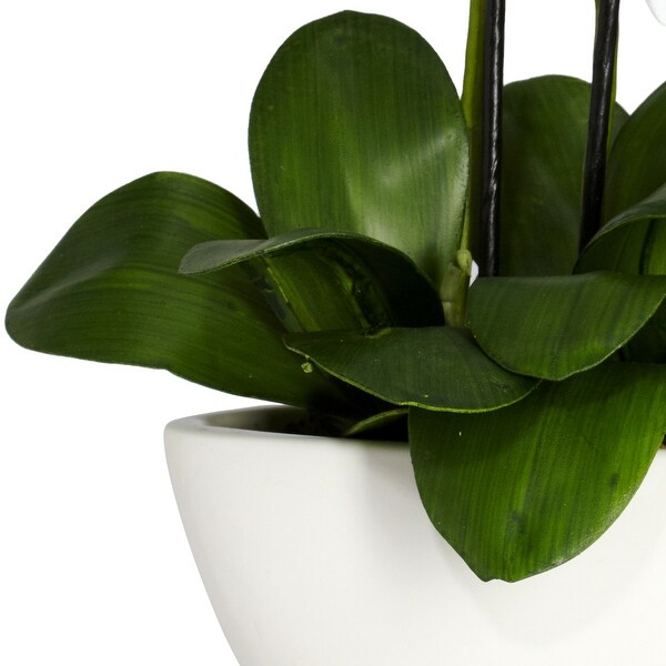 15" Potted Phalaenopsis Silk Artificial Flower Arrangement