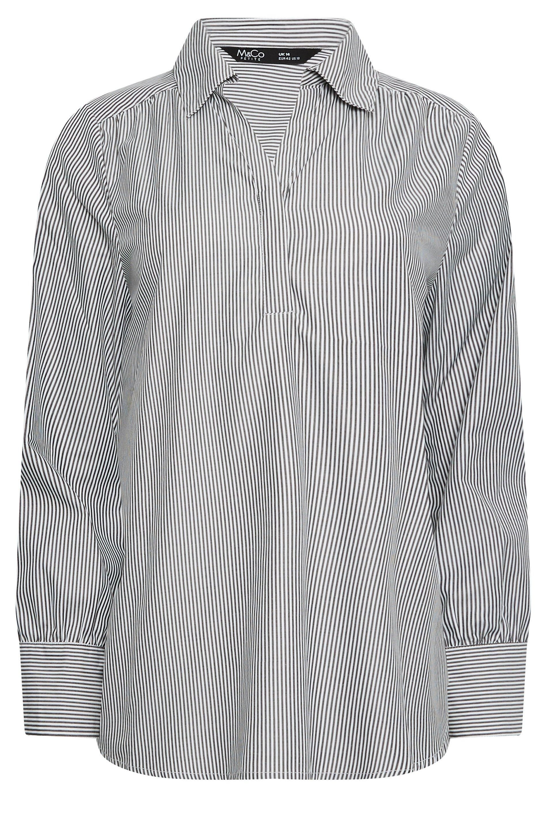 M&Co Petite Womens Stripe Placket Shirt