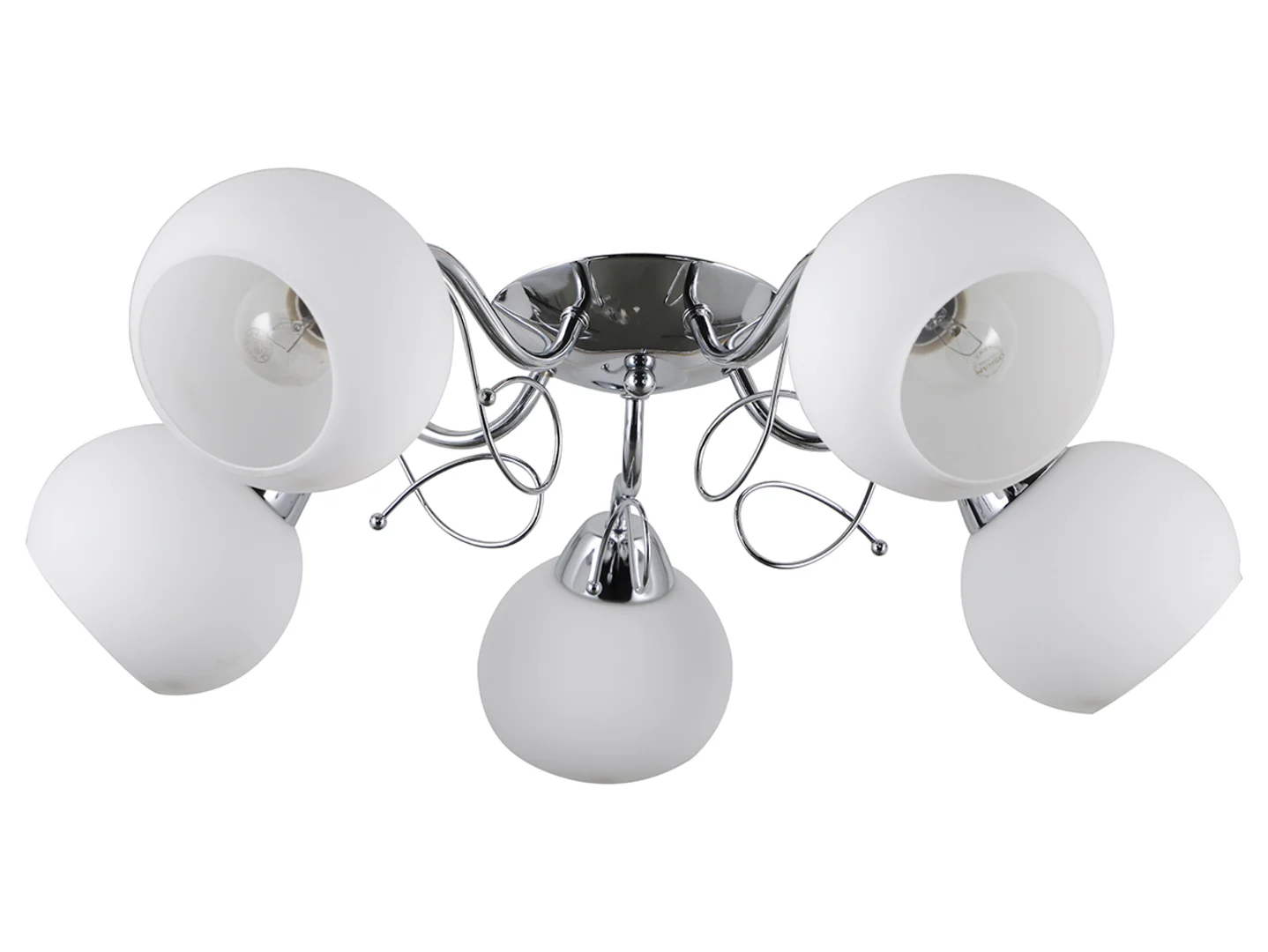 Lampa sufitowa Masseri 5-punktowa srebrno-biała