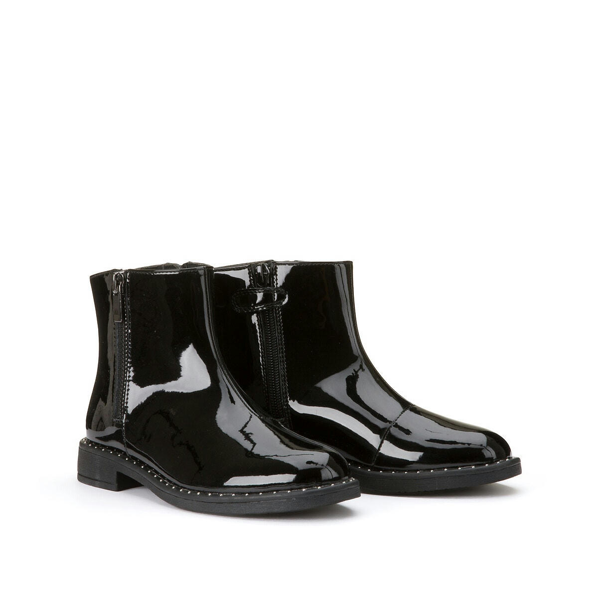Bottines vernies zippées