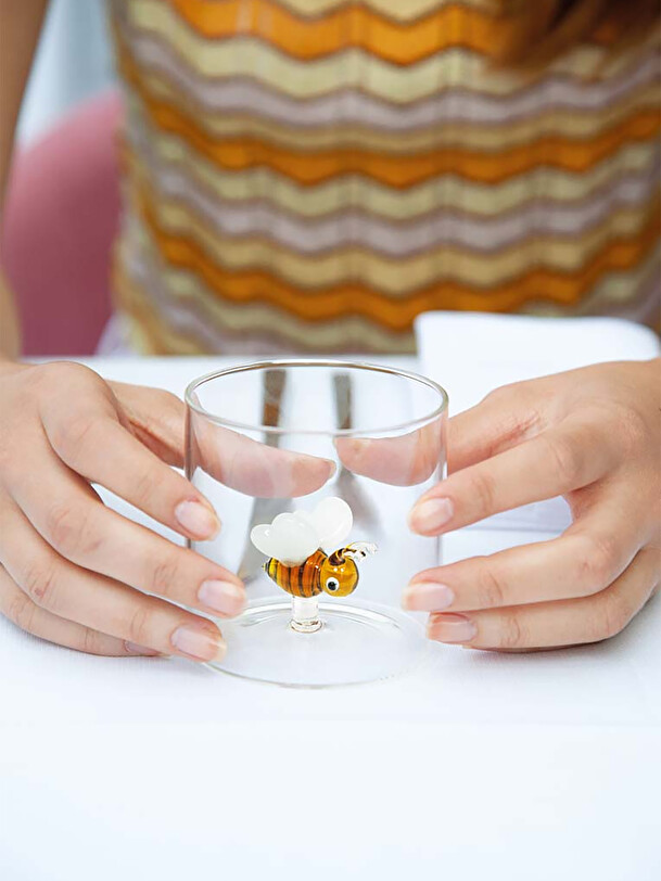 Verre figurine abeille - wd lifestyle easylife orange