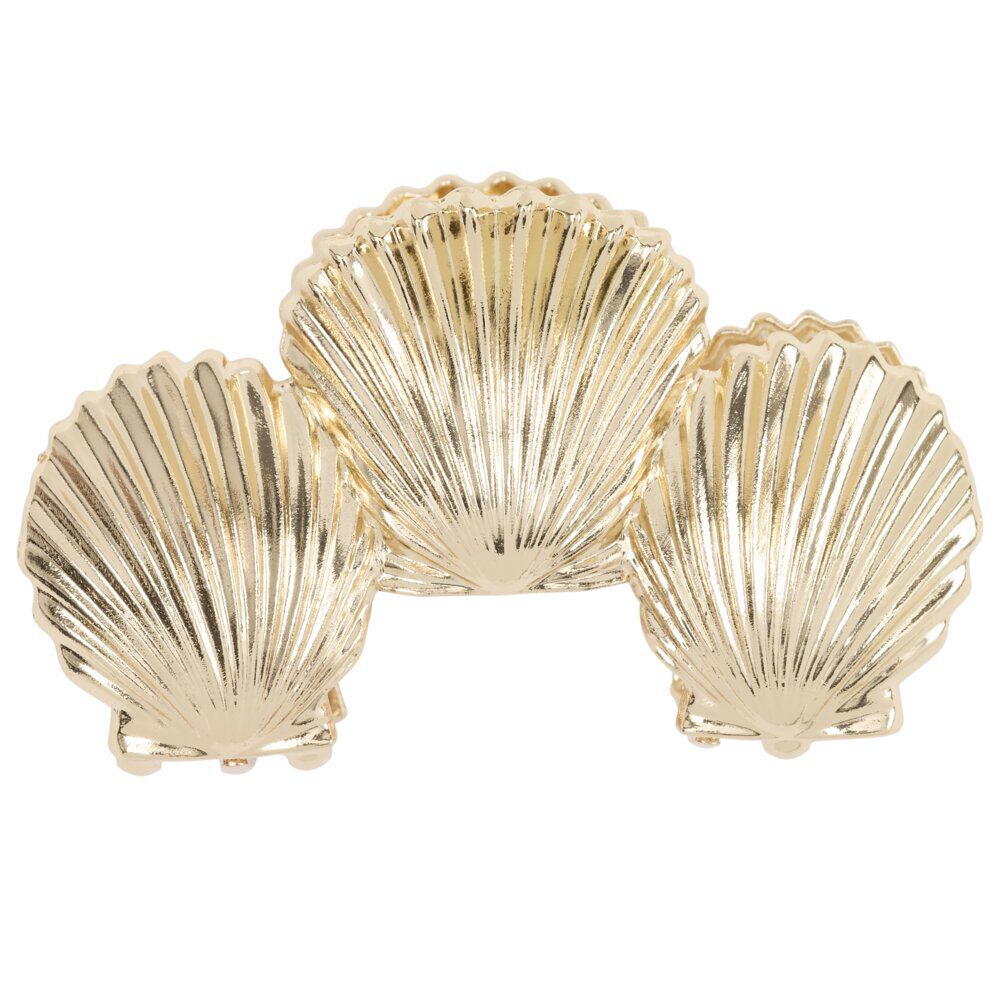 Pince cheveux mini coquillage métal doré L6cm