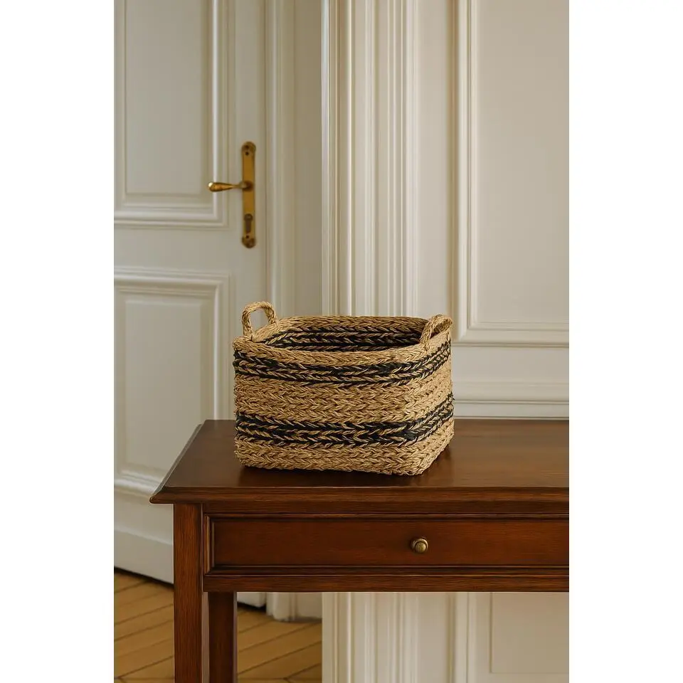 Mandenset (3-delig) van zeegras in bruin