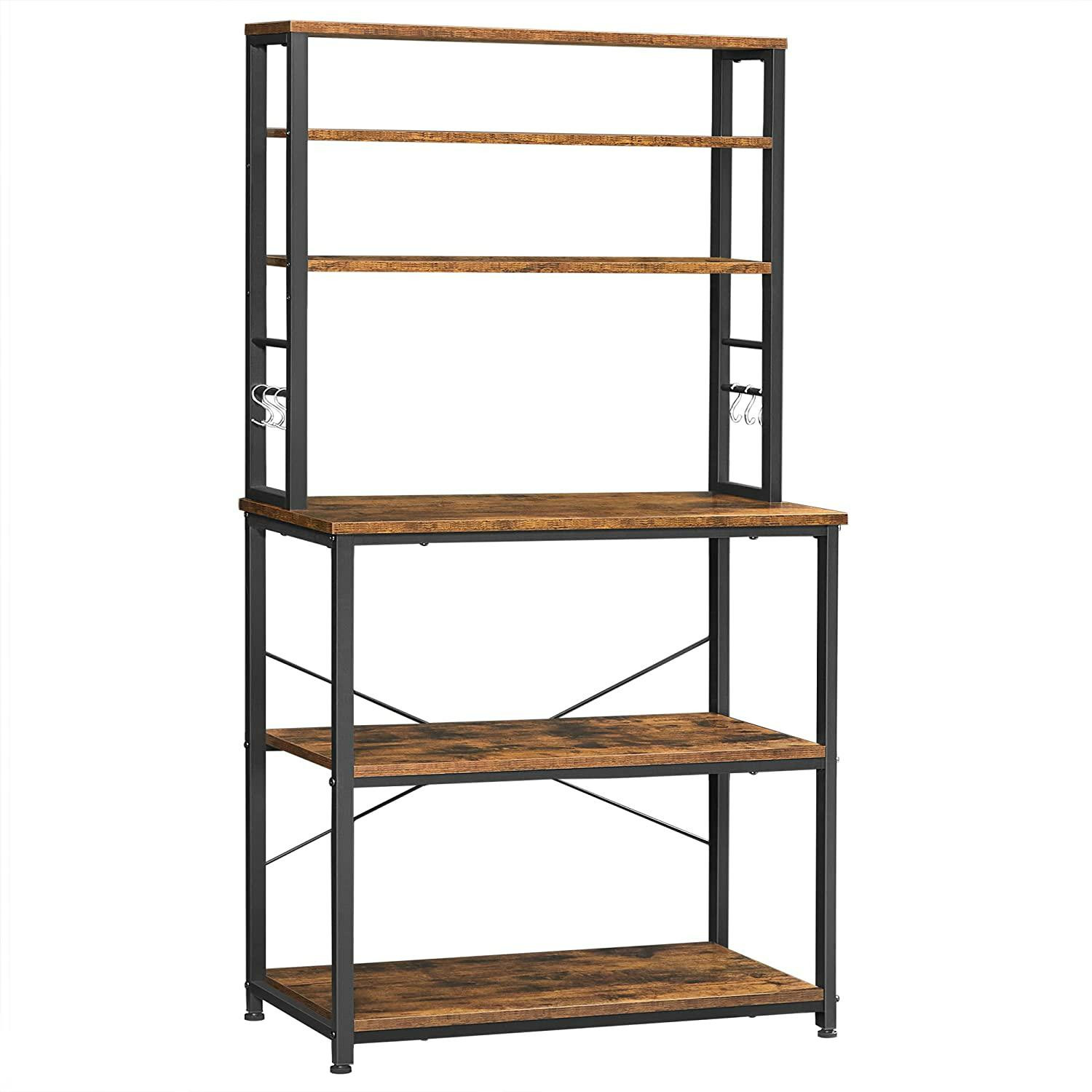 Nowoczesny Regał Kuchenny LOFT - 167 cm, Czarny/Brązowy