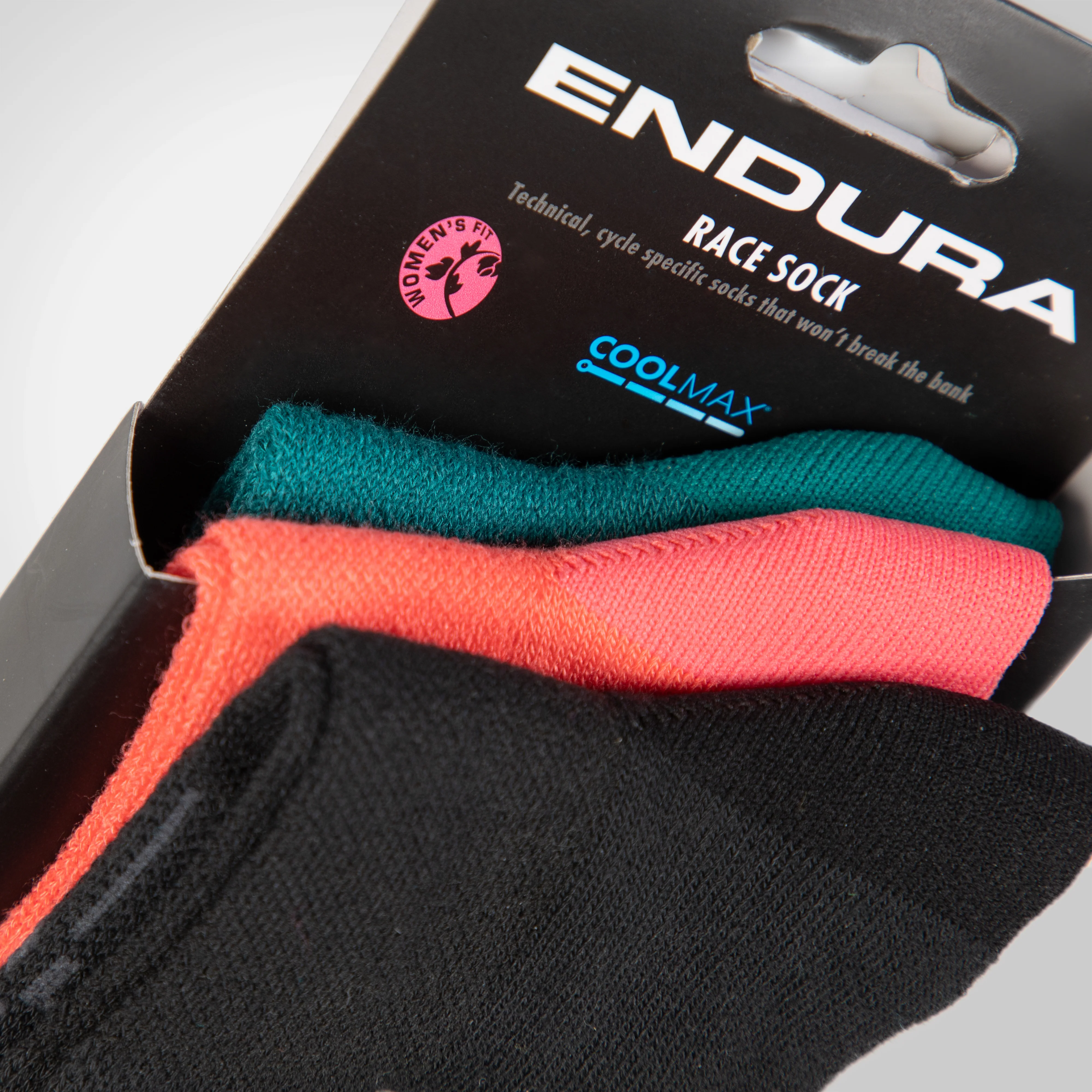 Women's Coolmax® Race 3-Pack Socks - Black