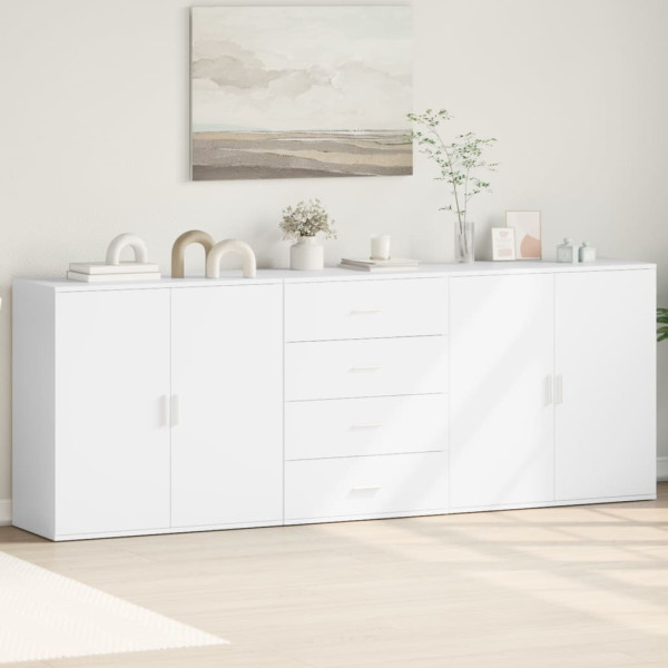 3x Szafka Biała 79x38x80 cm do Salonu Pokoju Sypialni