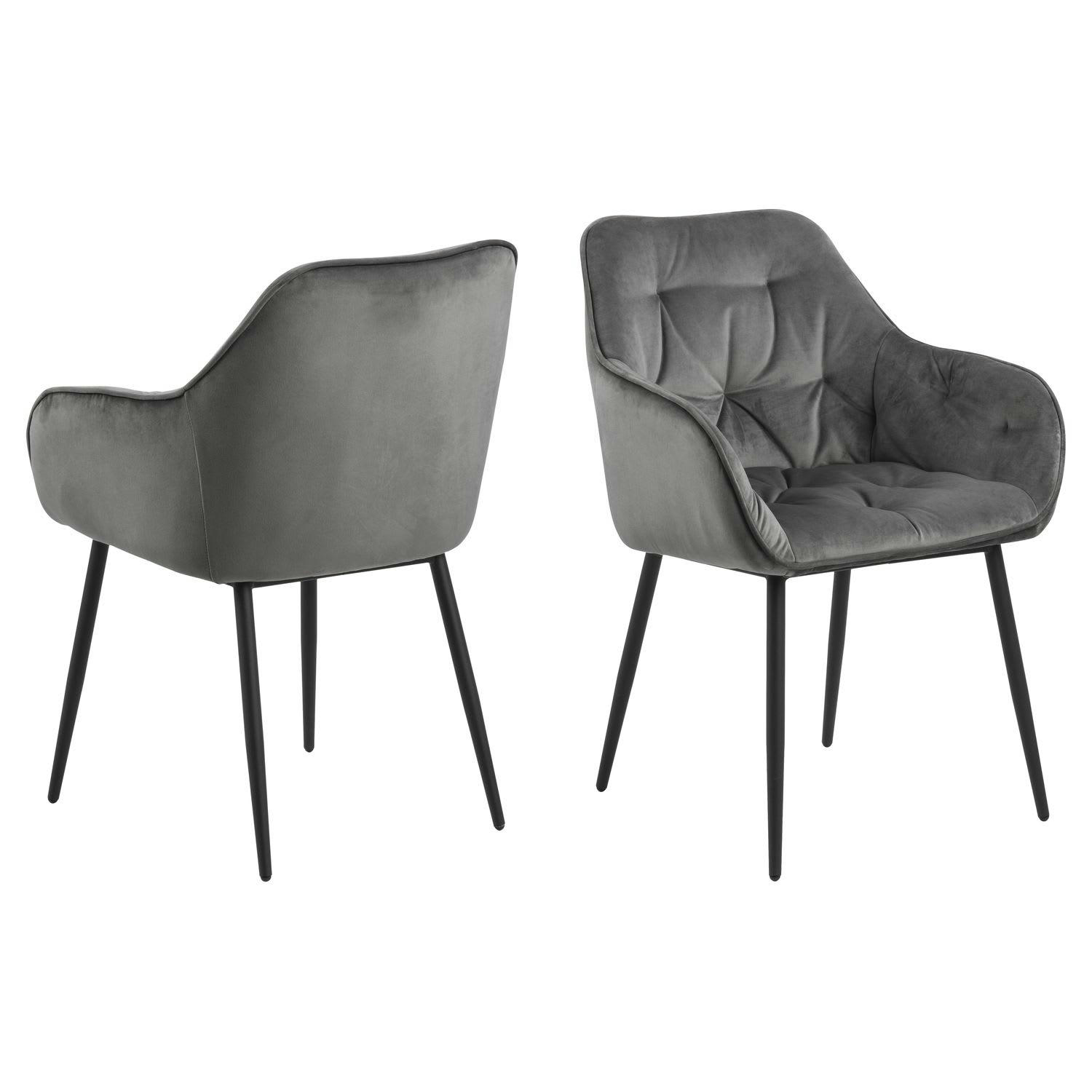 FLORIE - Lot de 2 chaises de salle à manger avec accoudoirs effet