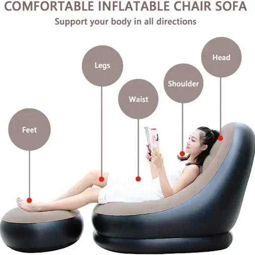 NNEOBA Inflatable Foldable Recliner Sofa with Ottoman