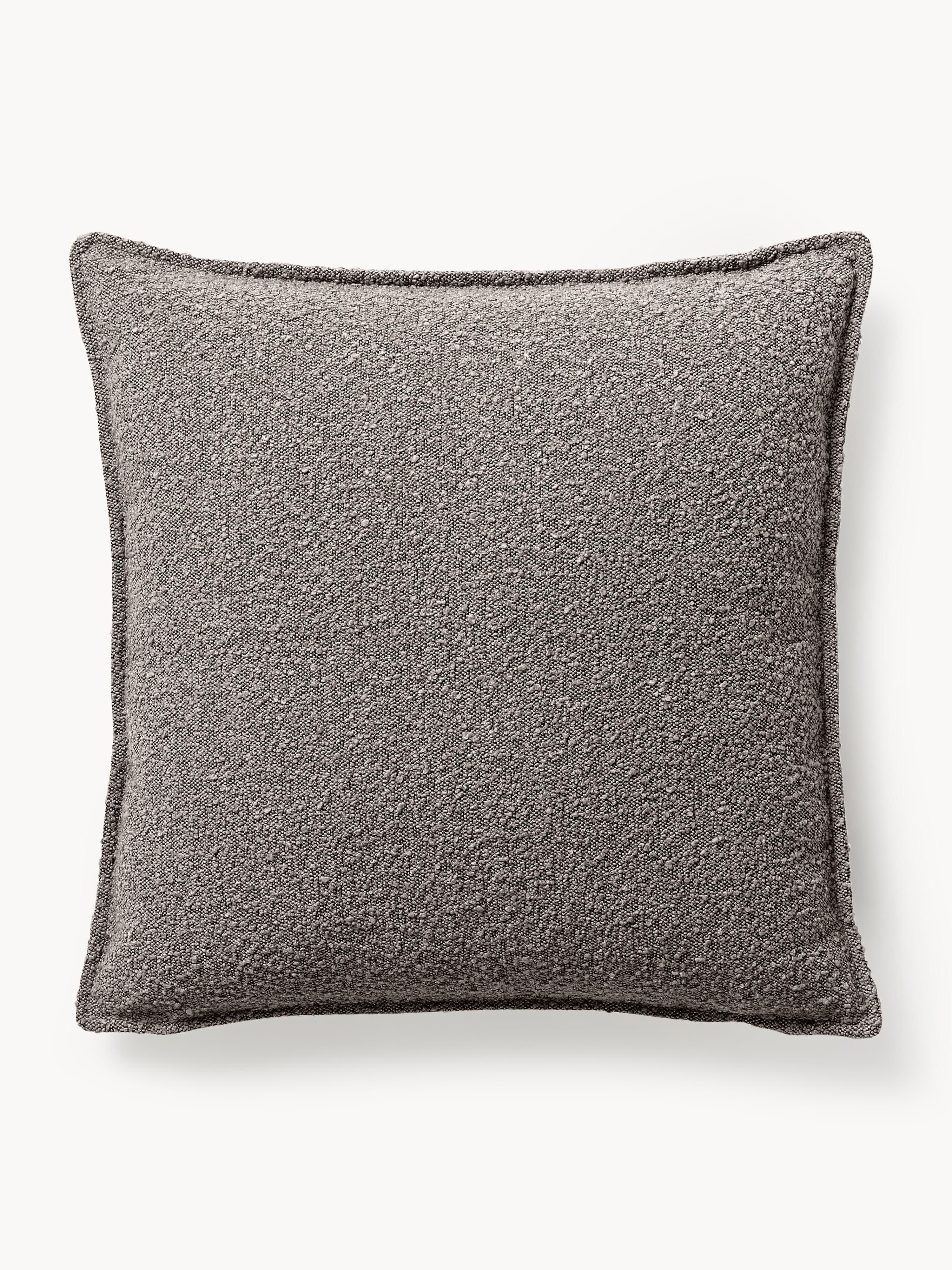 Großes Bouclé-Sofa-Kissen Lennon, 70 x 70 cm