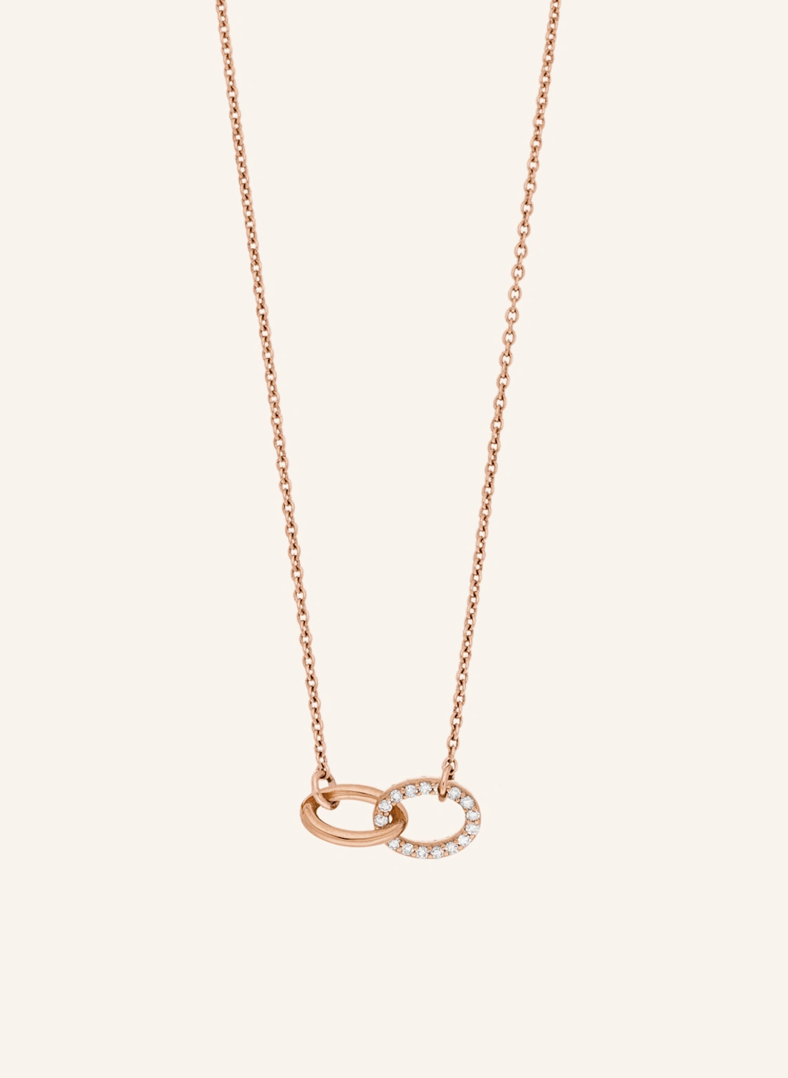 Leaf Halskette ETERNAL TOUCH aus 14 Karat Roségold mit Diamanten