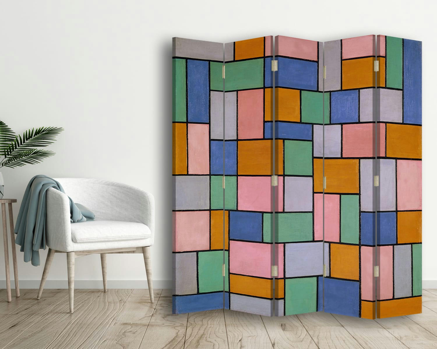 - Paravent Composition en Dissonances, Theo van Doesburg cm 180x170 (5x)