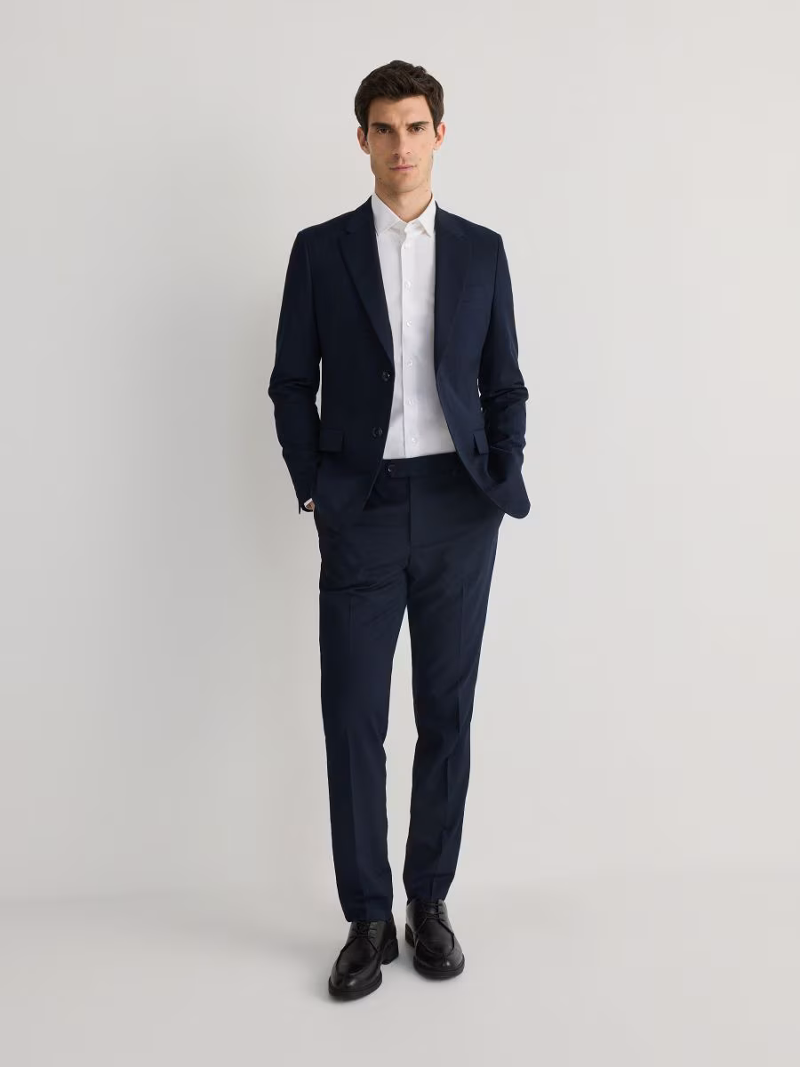 Slim Trousers With Pressed Crease