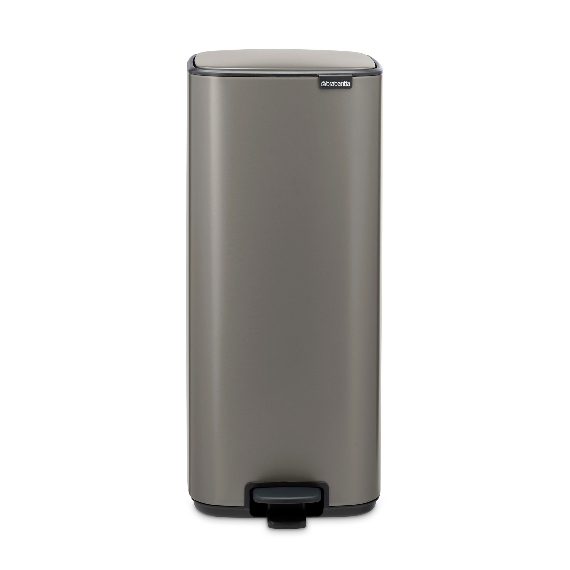 Brabantia Bo Pedaalemmer, 30 liter, stil sluitend, kunststof binnenemmer - Platinum