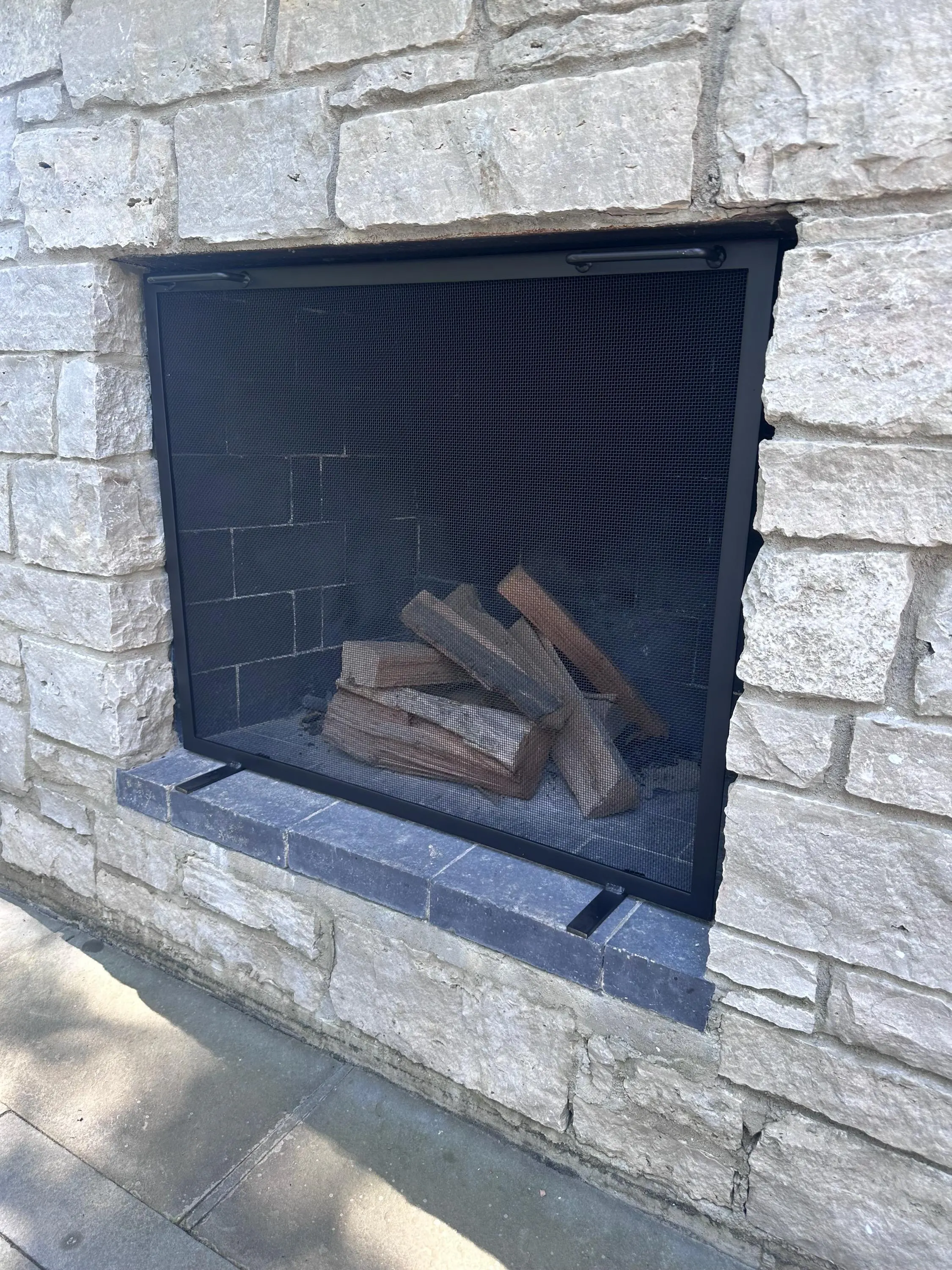 Single Panel Fireplace Screen: Black Steel Mesh, Modern Fireplace Decor