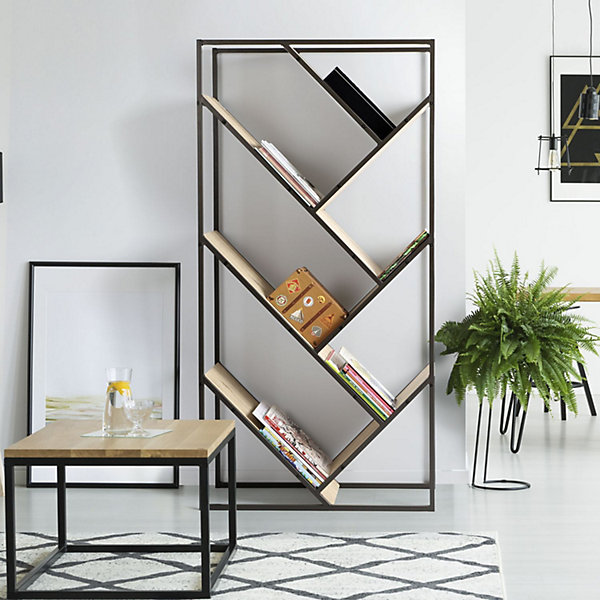 Bibliothèque industrielle Dock - L. 80 x H. 160 cm