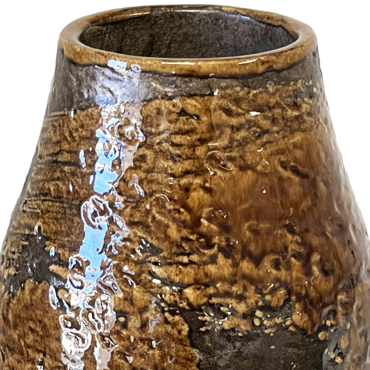 - Vase artisanal marron vitrifié 29 cm