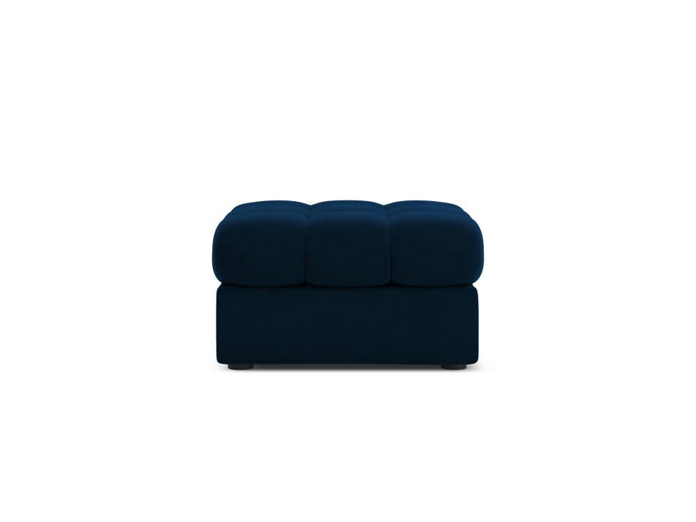JUSTIN - Pouf en velours bleu roi