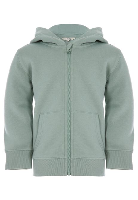 Younger Boys Sage Zip Through Hooded Sweatshirt
