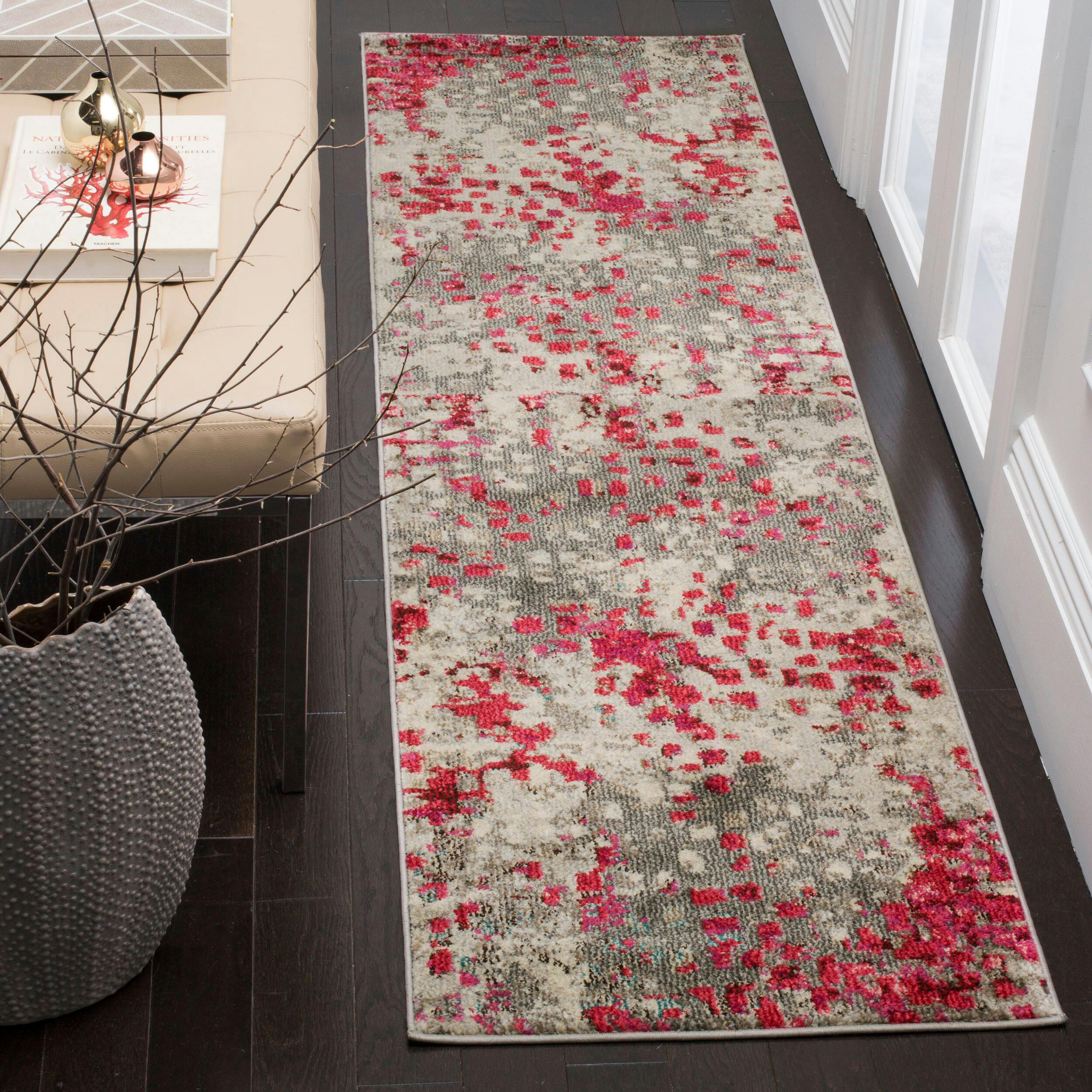 Safavieh Monaco 225 Rug, Grey/Fuchsia
