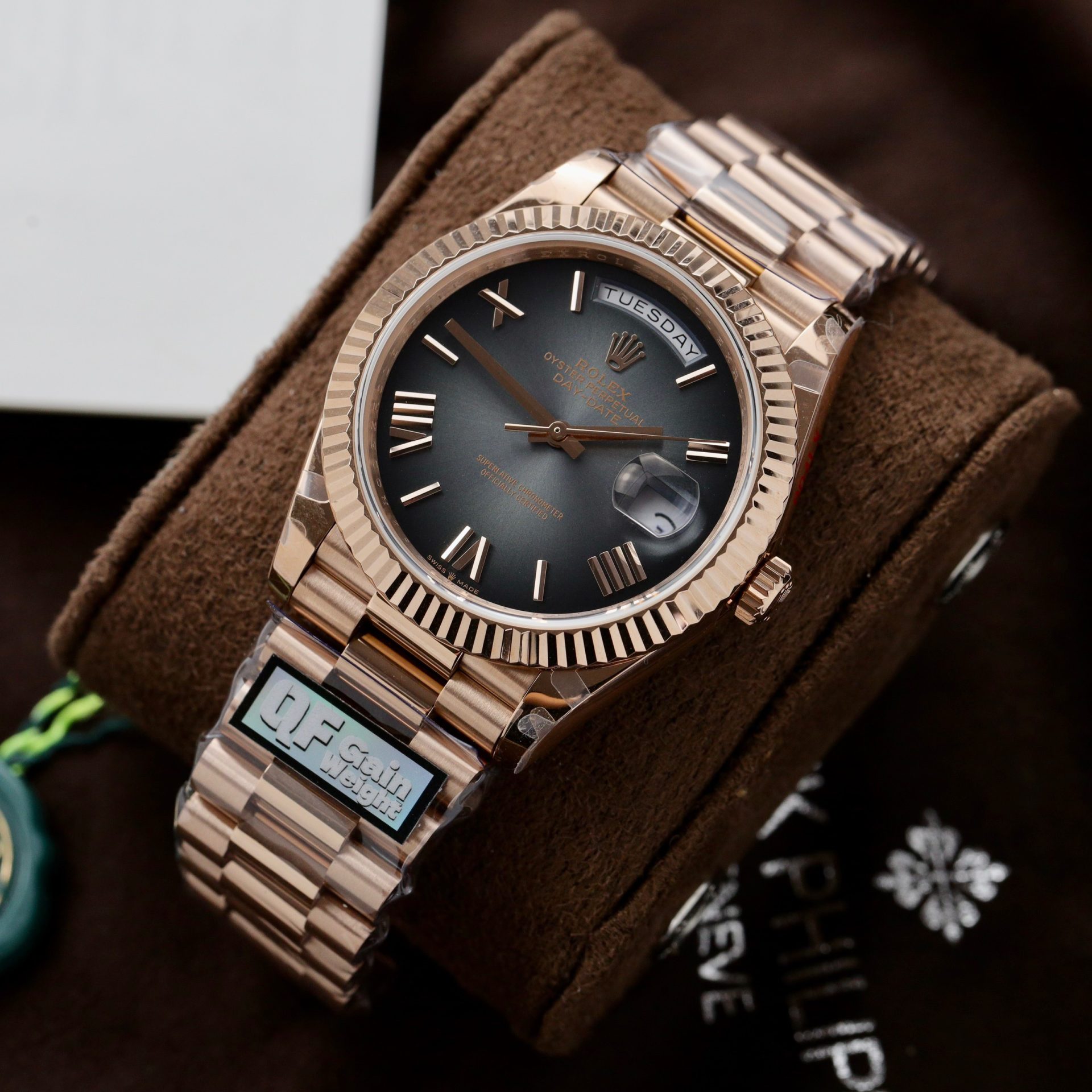 Rolex Day-Date RG Plated Ombre Grey Dial 40mm Super Clone