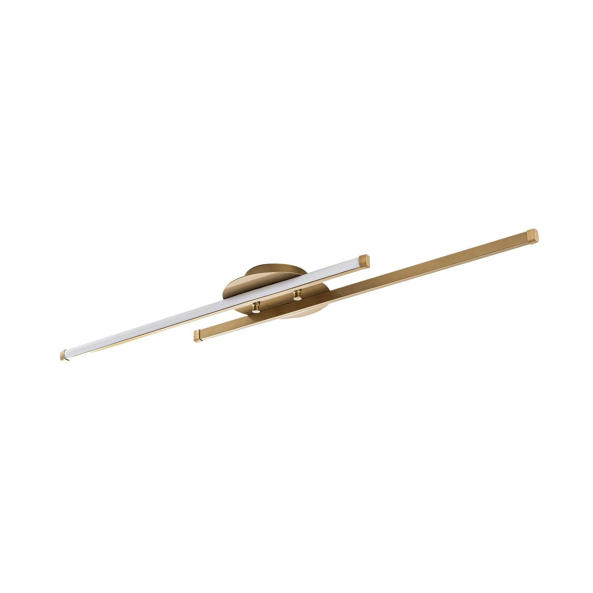 Plafonnier design LED - 2 barres métal doré VIESTE