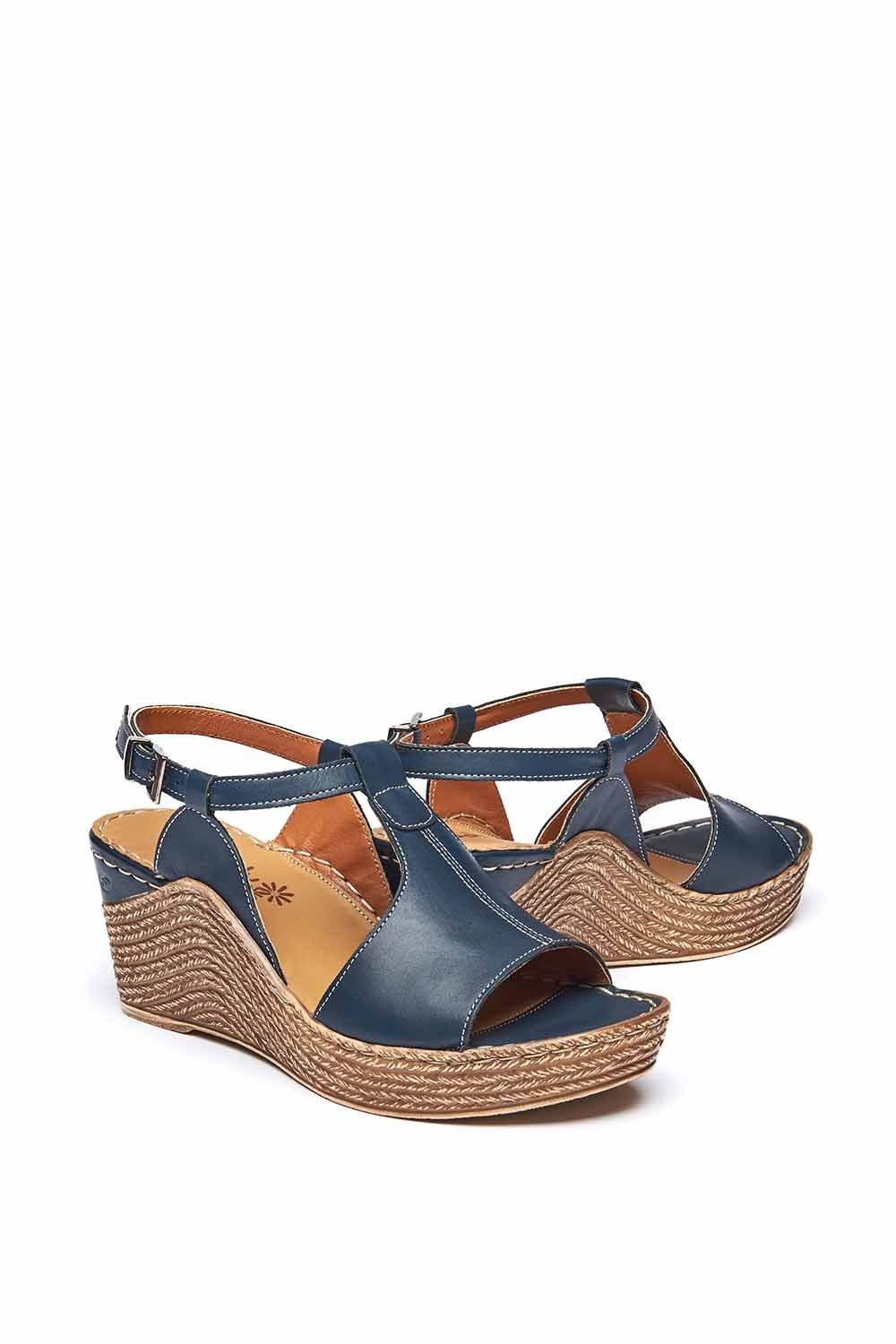 Moshulu Peach Melba 2' T-Bar Wedge Sandals