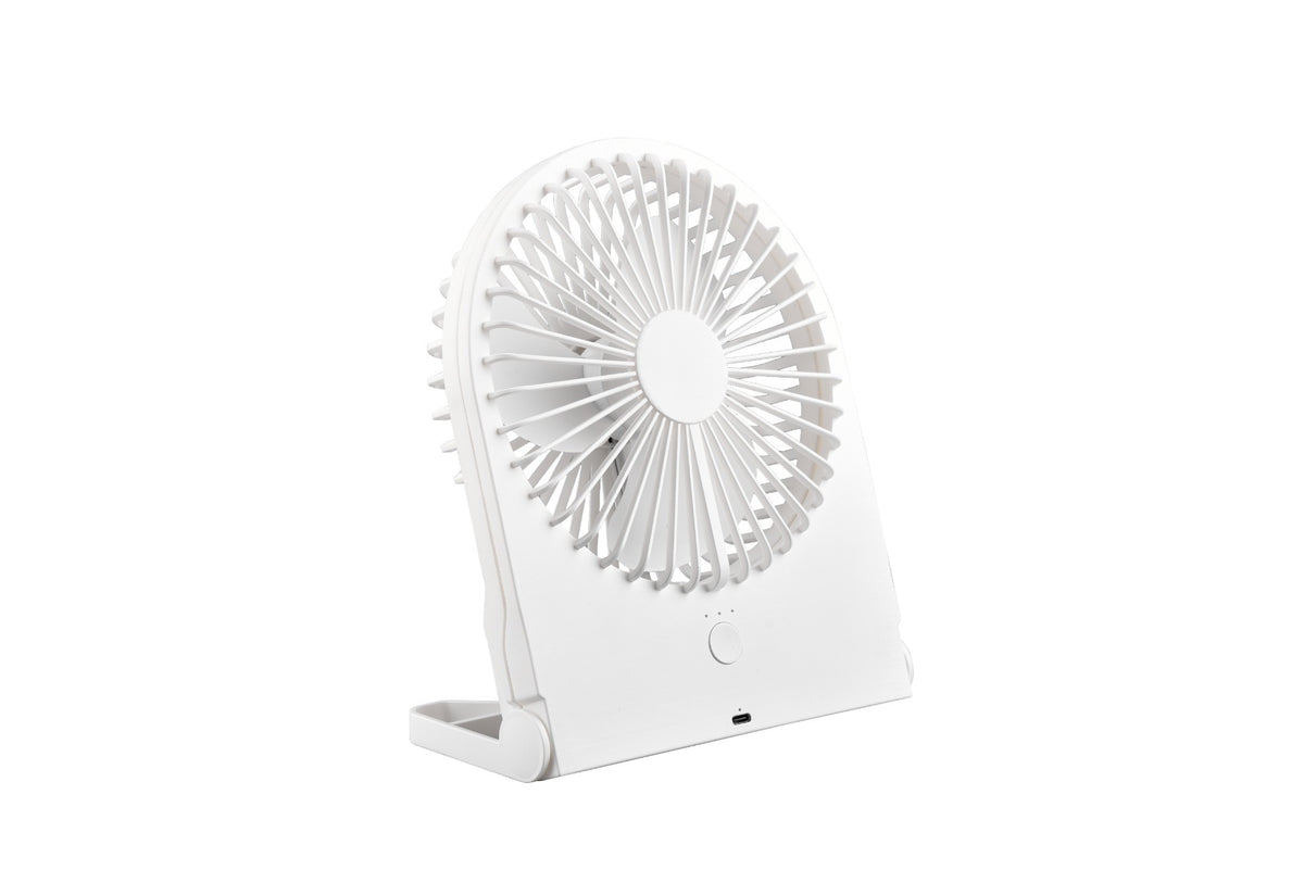 Trio Leuchten Tafelventilator Breezy - H 23 cm - Accu oplaadbaar - wit