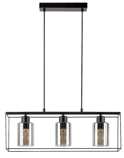 Lampa wisząca czarna-kolor dymny Chadwick 3xE27x40W Rabalux