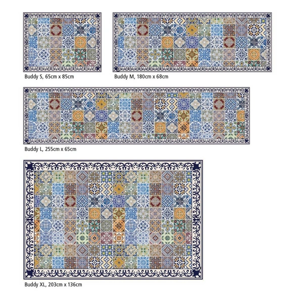 Vinyl Teppich »Pablo«, BxL:203 cm x 136 cm, blau|rot|grün
