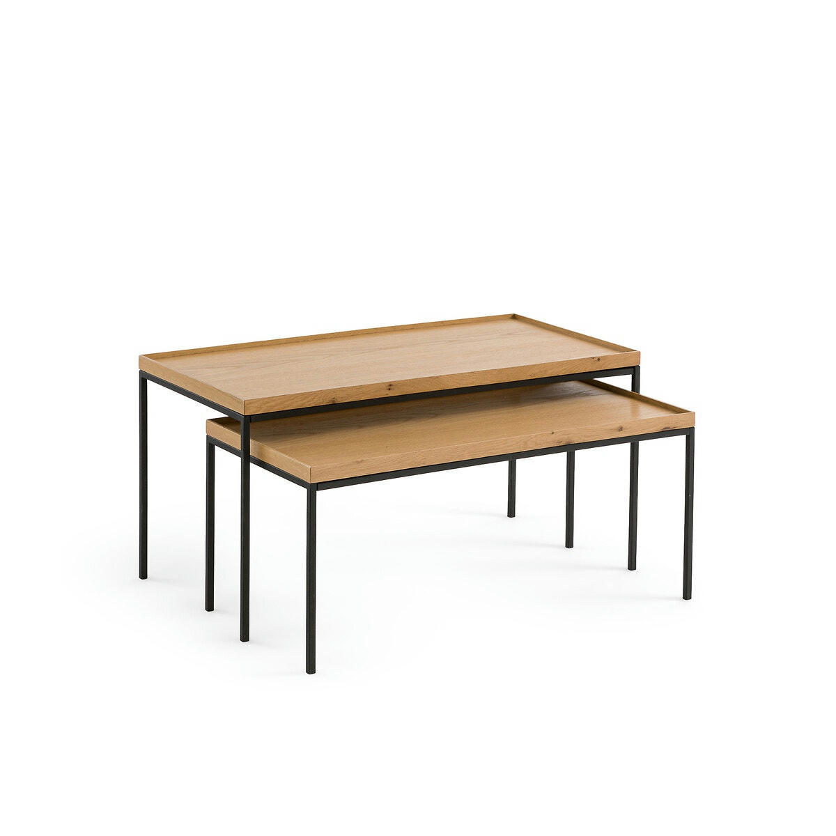 Lot 2 tables basses gigognes rectangulaires, Joga