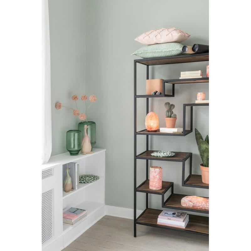 - Vase sur pied en verre bleu clair 36x22x22 cm