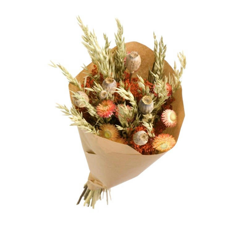 - Bouquet de fleurs séchées naturel/corail L