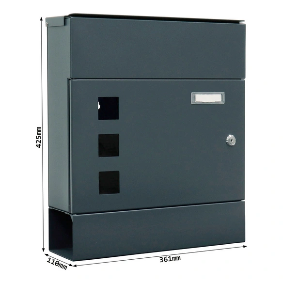 Briefkasten »Muro«, anthrazit, Stahl, (B x H:) 37 x 43 cm