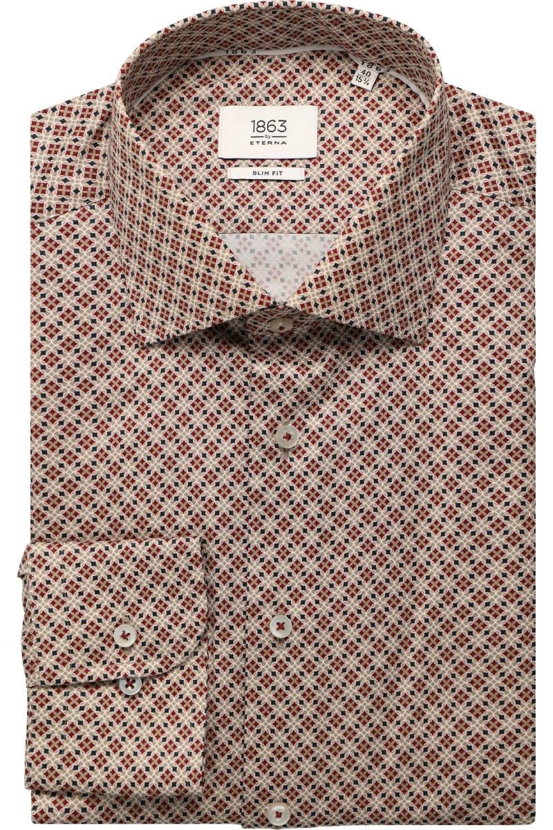 ETERNA 1863 Slim Fit Hemd rot, Bedruckt