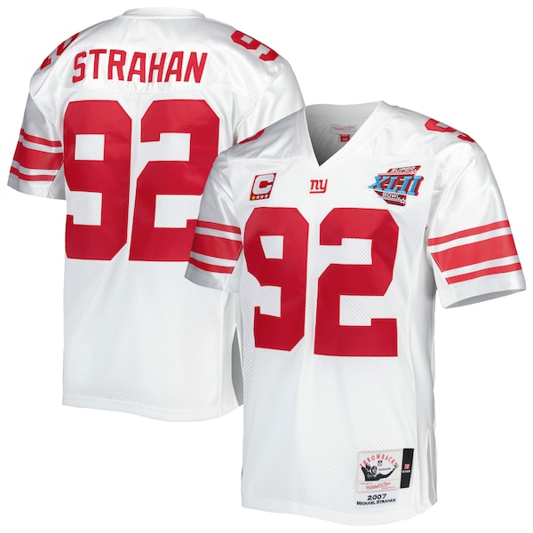 Michael Strahan New York Giants 2007 Authentic Throwback Retired Player Jersey - White/Royal