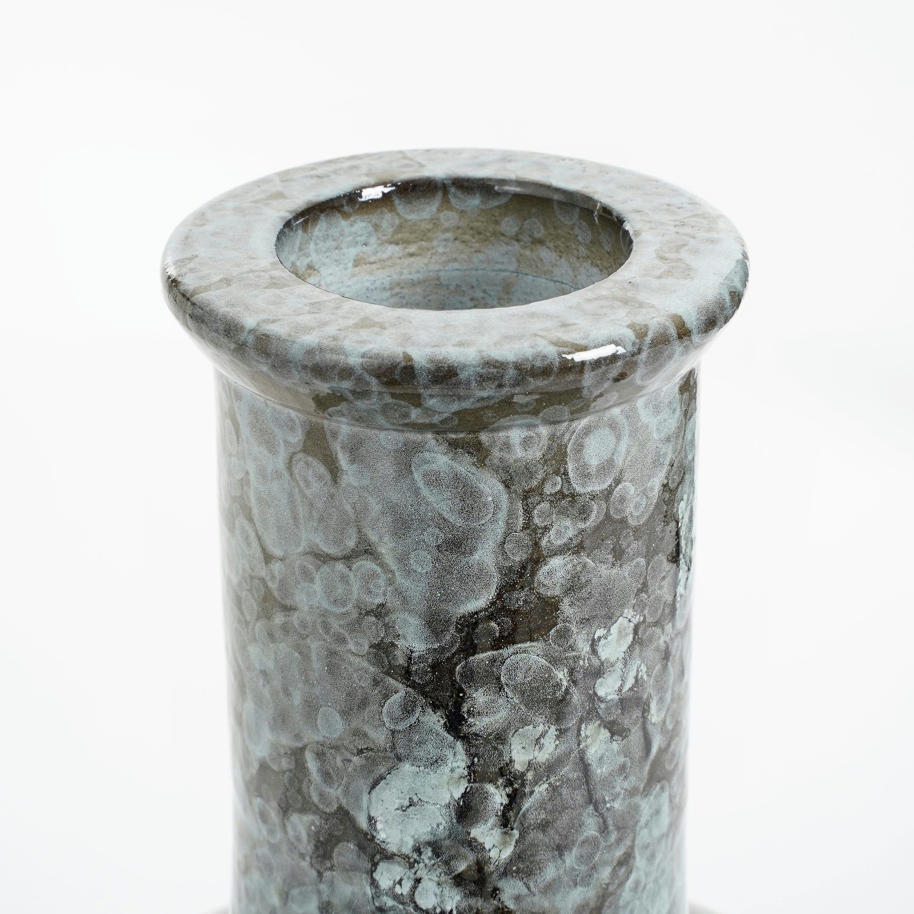 OLIVER - Vase en terre cuite bleu H35