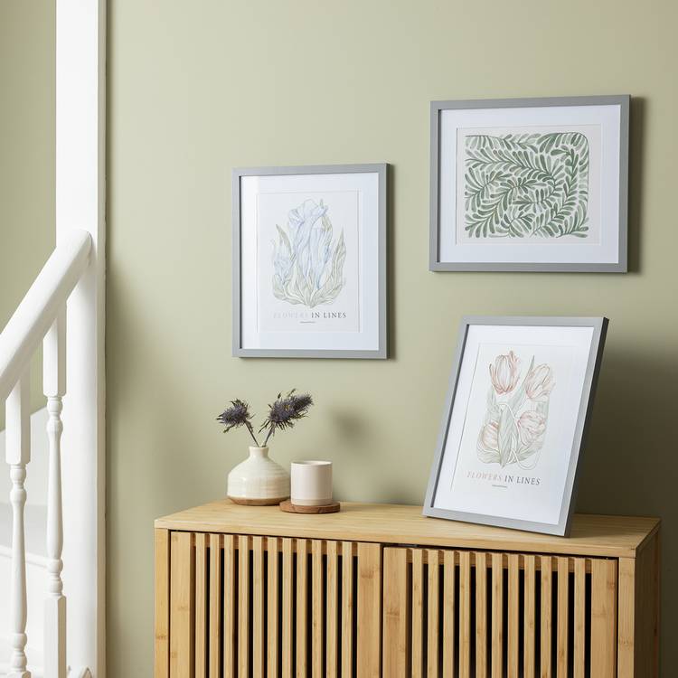 Habitat Grey Wooden 3 Pack Picture Frames - Mixed Sizes